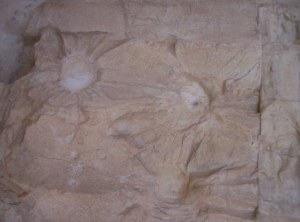 Marks left on the Parthenon from Venetian artillery or mortars